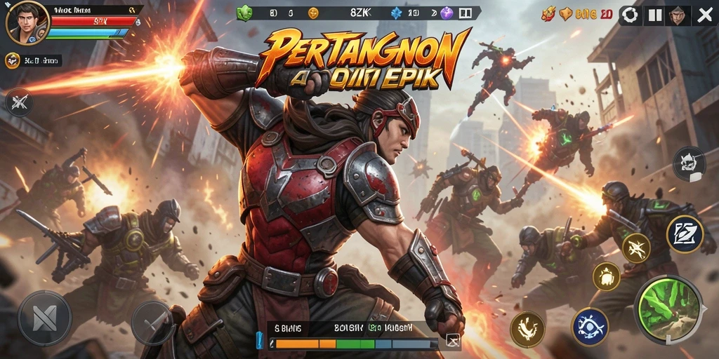 Tampilan aksi menegangkan dalam gameplay 8ZK.