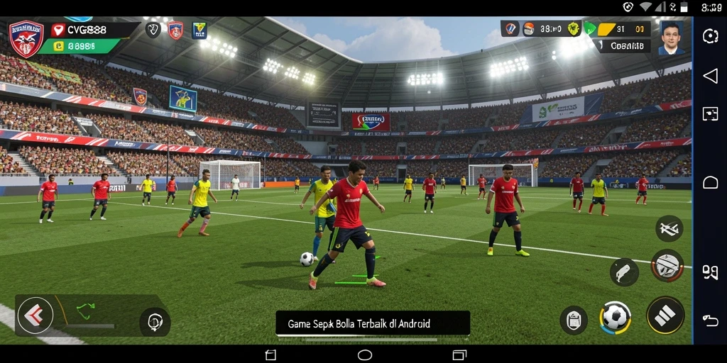 Screenshot gameplay CVG8888 yang menarik saat pertandingan sepak bola.