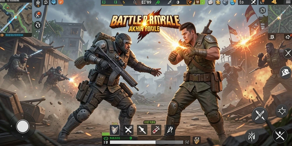 Tampilan gameplay mendebarkan di EE789 Battle Royale.