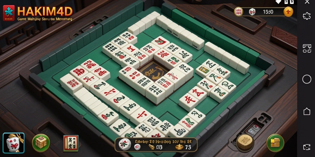Screenshot HAKIM4D menampilkan gameplay Mahjong yang menarik dan penuh warna.