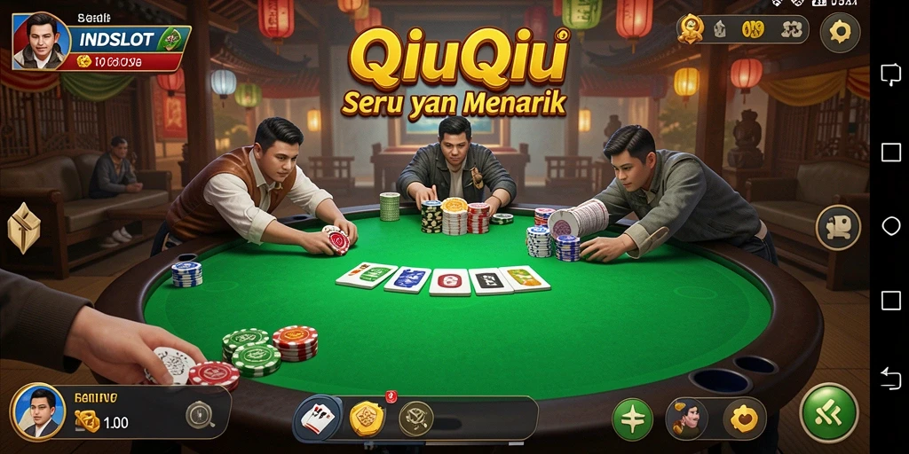 Screenshot utama INDSLOT menampilkan gameplay QiuQiu yang menarik.