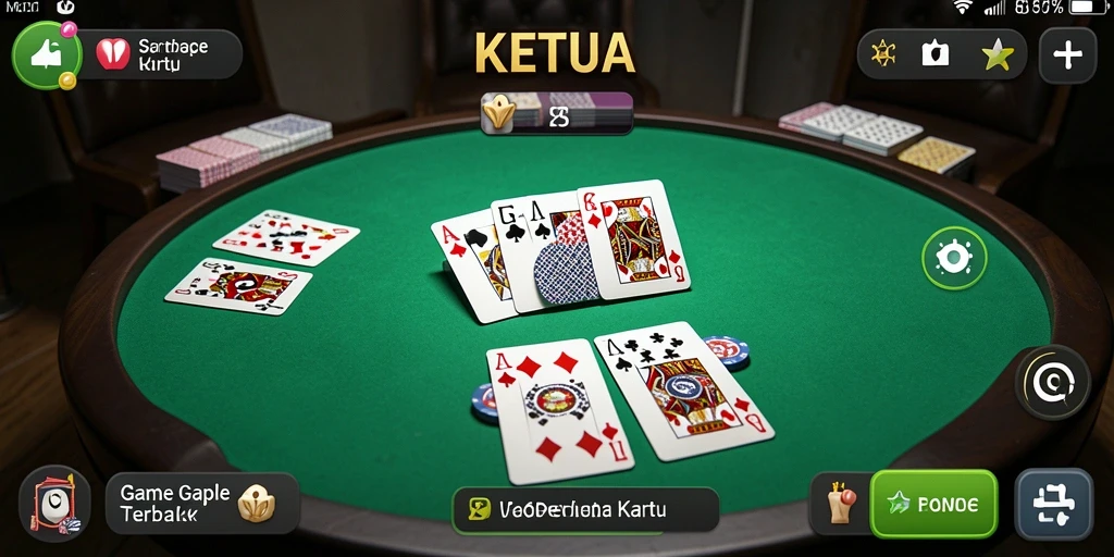 Tampilan utama gameplay KETUA dalam permainan Gaple yang seru.