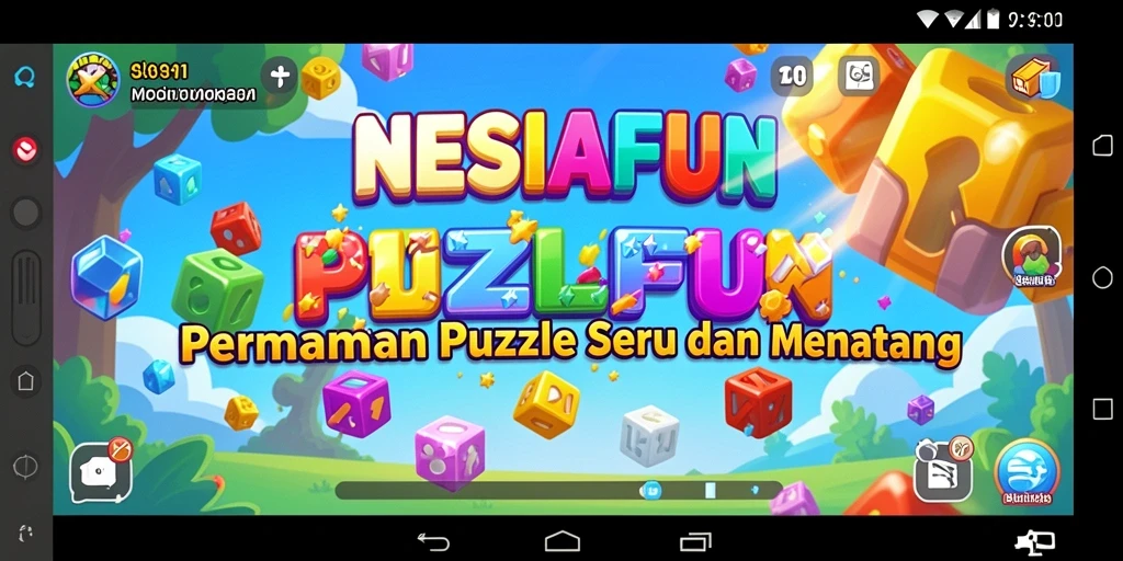 Tangkapan layar utama NESIAFUN menunjukkan gameplay Puzzle yang menantang dan menarik.