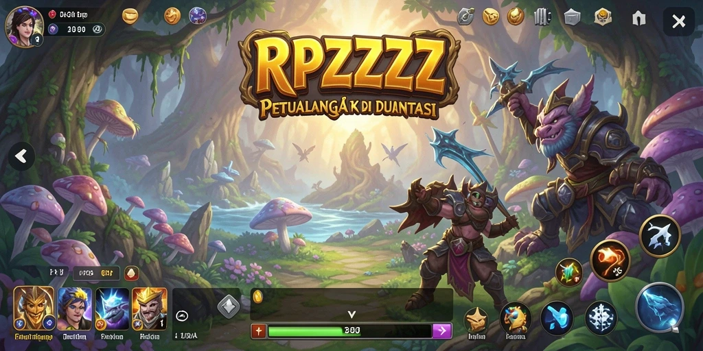 Screenshot gameplay RPZZZ menampilkan aksi tempur yang mendebarkan.
