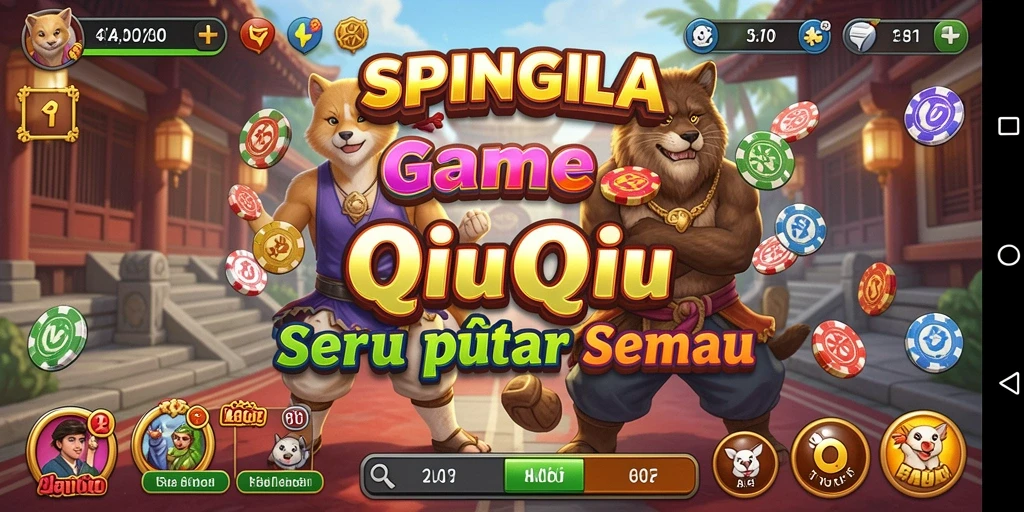 Tangkapan layar SPINGILA menampilkan aksi seru permainan QiuQiu.