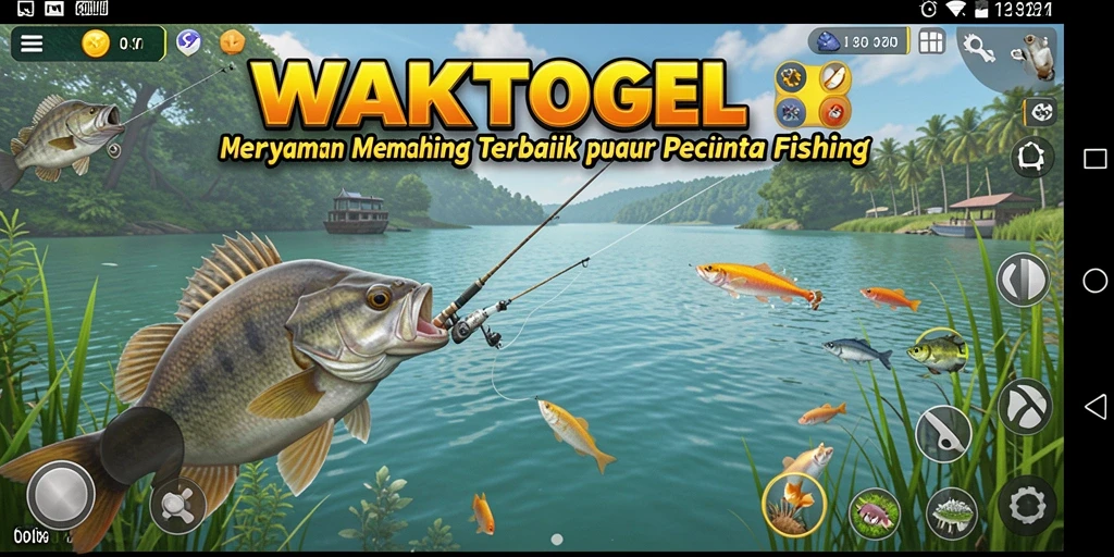 Tampilan gameplay <strong>WAKTOGEL</strong> yang mendebarkan saat menangkap ikan.