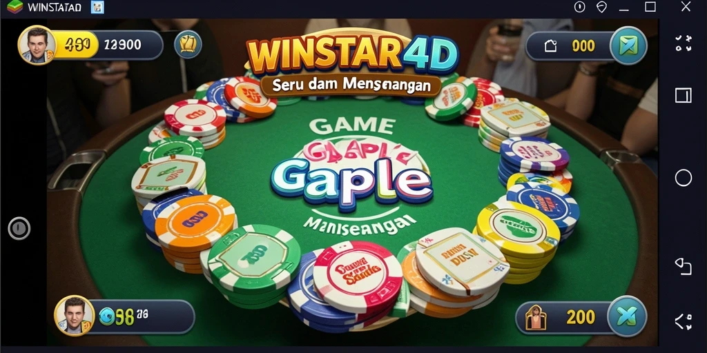 Tampilan gameplay Gaple yang seru dan interaktif di WINSTAR4D.